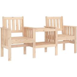 vidaXL Med Bord 2-Sits Massiv Furu Trädgårdsbänk