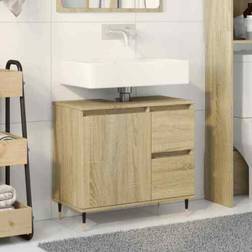 vidaXL Underskab Til Badeværelse 65x33x60 cm Sonoma-eg