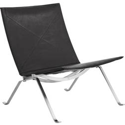 Fritz Hansen PK22 Läder Aura Black Brown Fåtöljer Poul Kjærholm Brun Fåtölj