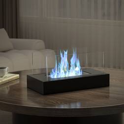 Wade Logan Walburg Bio-Ethanol Tabletop Fireplace Black (17cm H X 35cm W X 18.5cm D)