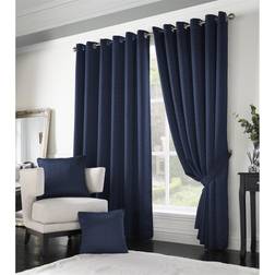 Alan Symonds Adiso Eyelet Ring Top Curtain 168 x 137 cm - Dark Blue