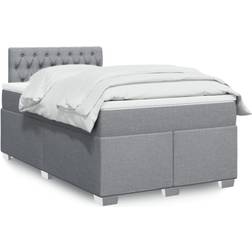 vidaXL Ramsäng Med Madrass Ljusgrå 120x200 cm Tyg Sängpaket