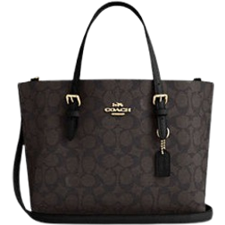 Coach Mollie Tote Bag 25 - Signature Canvas/Gold/Walnut/Black