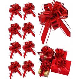 Shein Gift Wrap Ribbons 12pcs- Pull Bow Gift Wrapping Pull Bow Ribbon Pull Bows Red