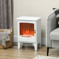 Homcom Electric Fireplace Freestanding W/realistic Flame Effect, White One Size