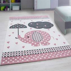 Bravich Pink Baby Elephant Hearts Rug 120 x 170 cm