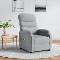 vidaXL massagestol stof lysegrå