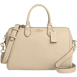 Coach Rowan Large Satchel Bag - Pebbled Leather/Gold/Ivory