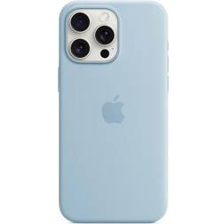 iPhone 15 Pro Max Silicone Case with MagSafe Light Blue