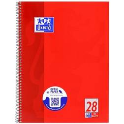 Oxford OXFORD Notizbuch DIN A4+ Kariert Spiralbindung Pappe Rot Perforiert 160 Seiten