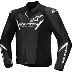 Alpinestars Faster V3 Airflow perforierte Motorrad Leder-/Textiljacke, schwarz-weiss, Größe für Männer