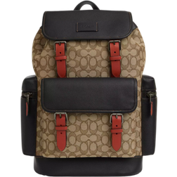 Coach Sprint Backpack In Signature Jacquard - Black Antique Nickel/Khaki/Black Multi