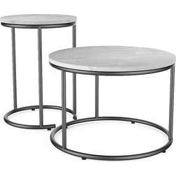 Vicco Ottawa Marble White Coffee Table 55x55cm 2pcs