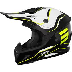 Shot Pulse Lines Motocross Helm, schwarz-weiss-gelb, Größe für Männer