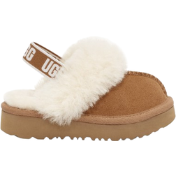 UGG Toddler's Funkette Sheepskin Slippers - Chestnut