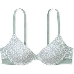 Victoria's Secret Pink Wear Everywhere Lightly Lined T-Shirt Bra - Iceberg Green Floral Print