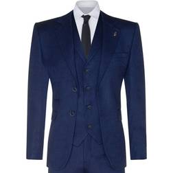 Truclothing 3 Piece Tweed Herringbone Suit - Navy Blue