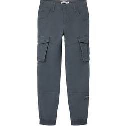 Name It Boy cargobyxor normal passform, Lava rök, 176
