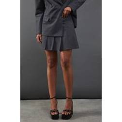 Warehouse Womens Wool Blend Tailored Flippy Skirt Grey