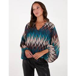 Blue Vanilla womens chevron v neck blouse