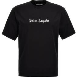 Palm Angels Angels-Logo T Shirt Bianco/Nero-Uomo