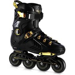 Nils Extreme Inline Skates für Herren und Damen ABEC9 Kugellager Rollerblades Erwachsene Rollen Rollerskates Schwarz und Gold NA20002