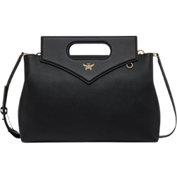 MCM Soft Diamond Tote in Embossed Leather - Black