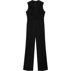 Mango Aty Long Jumpsuit with Crossover Detail - Black