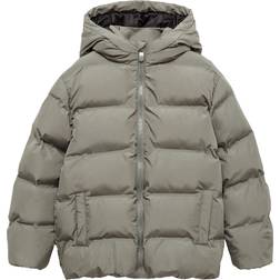 Mango Kid's Hood Quilted Coat - Pastel Green