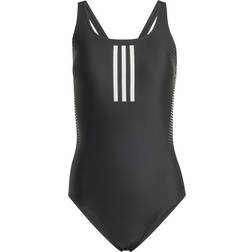 adidas Women's 3-Stripes Rubber Graphic Swimsuit - Black