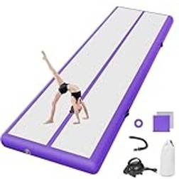 Airtrack matta, 20 cm hög, 6 m, uppblåsbar gymnastikmatta, AirTrack gymnastik, yogamatta, taekwondo, camping, träningsmatta