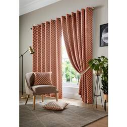 Alan Symonds Wold Ring Top Curtains 229 cm x 274 cm - Orange