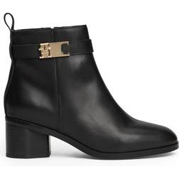 Tommy Hilfiger Mid High Leather Boot - Black