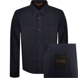 BOSS Oversized-fit overshirt in cotton piqué with point collar