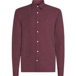 Tommy Hilfiger Slim Fit Brushed Printed Shirt Dark Red, Dark Red, 2Xl, Men