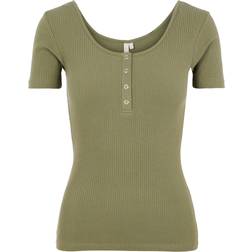 Pieces Kitte Short Sleeved Top - Deep Lichen Green