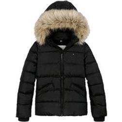 Tommy Hilfiger Kid's Faux Fur Hood Down Puffer Jacket - Black