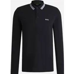 BOSS Plisy Long Sleeve Polo Shirt, Navy