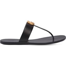 Gucci Double leather thong sandals black (UK 1.5)