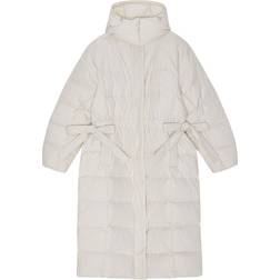 Ganni Tech Seersucker Puffer Coat F9689 Tofu Creme