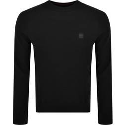 BOSS Logo-patch sweater in cotton and cashmere