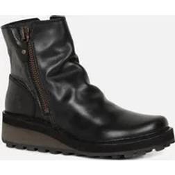 Fly London 'Hole' Wedge Heel Boots Black