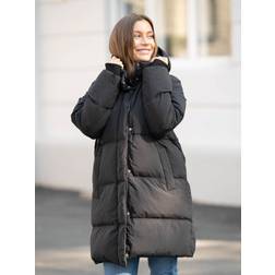 Selected Femme Sort mellemlang dynejakke med dun-Black