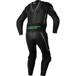 Rst S1 CE One Piece Leather Suit Black Grey Neon Green