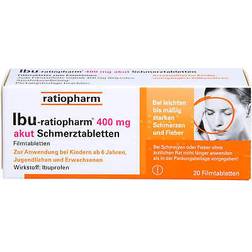 Ibu-ratiopharm Akut 400 mg Schmerztabletten St. PZN 00266040 20Stk. Tablette