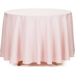 PartyDeco 1 St. Duk Matt Rund Dammig Rosa Diameter 230 cm Bordsduk Rosa