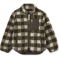 Liewood Nolan Pile Teddyfleecejacka - Check Army Brown/Dark Sandy (LW18052-1572)