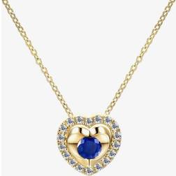 T.H.Baker 9ct Yellow Gold 0.08ct Diamond & Sapphire Heart Necklace PP20241