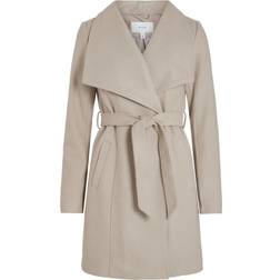 Vila Belted Coat - Natural Melange