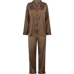 Hype The Detail Nattøj Satin Pyjamas Brun (Levering Oktober)